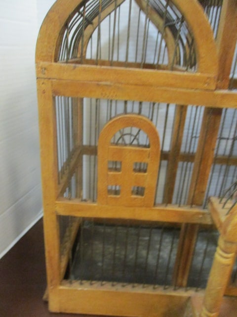 Taj Mahal Style Domed Wood & Metal Birdcage - 2