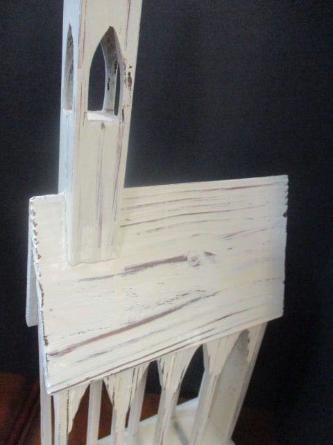 Distressed Wood Church Shaped Card Holder - 3