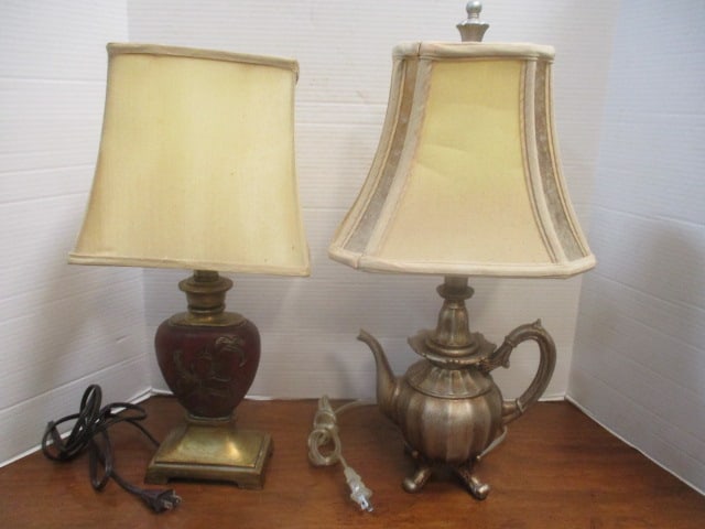 Teapot Lamp & Urn Style Accent Lamps (2): 19"
