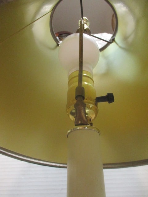 Brass Base Candlestick Lamp 22" & Handpainted Style Lamp 32" - 3