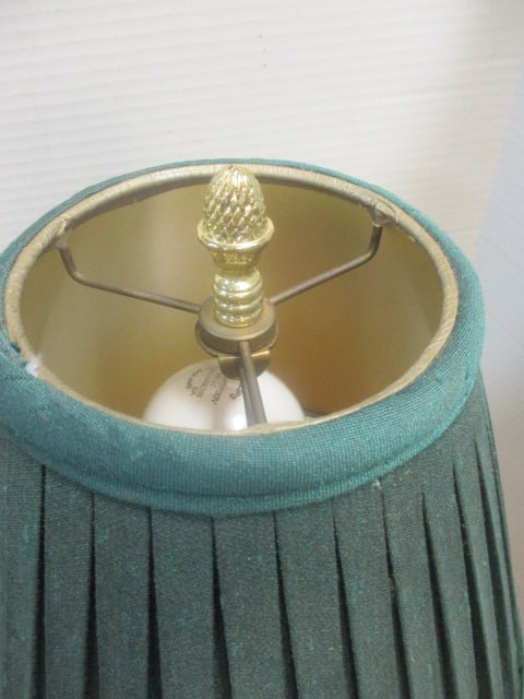 Brass Base Candlestick Lamp 22" & Handpainted Style Lamp 32" - 5