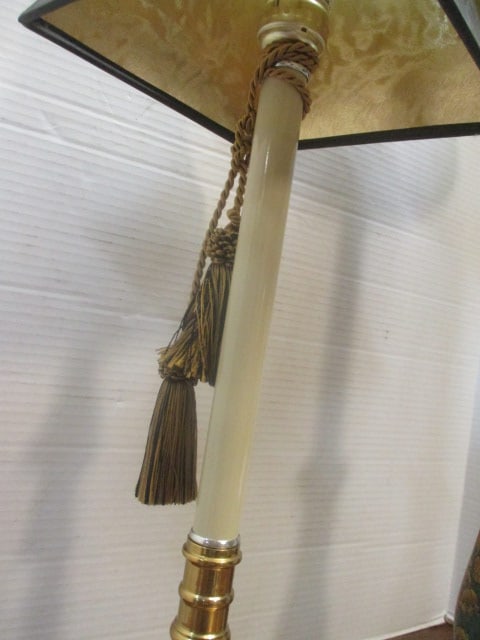 Brass Base Candlestick Lamp 22" & Handpainted Style Lamp 32" - 8