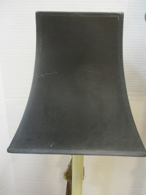 Brass Base Candlestick Lamp 22" & Handpainted Style Lamp 32" - 9