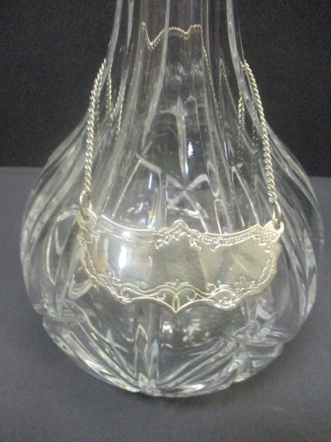 Gorham 'Lady Anne' Crystal Decanter w/Silver Metal Tag - 2
