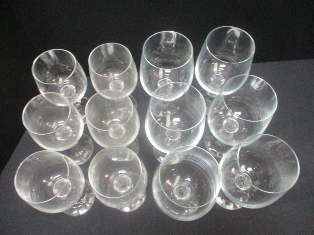 Crystal Wine Glasses w/Faceted Ball Stem Design - 2