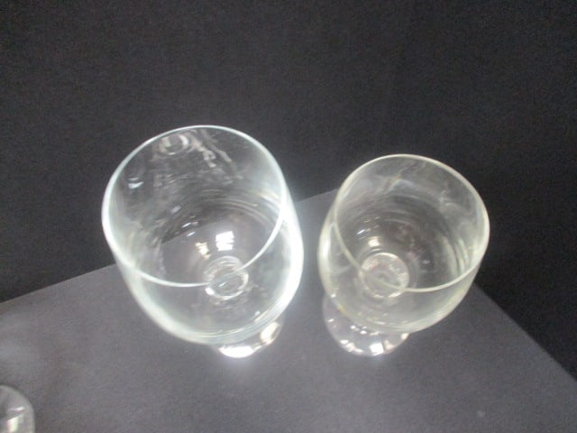 Crystal Wine Glasses w/Faceted Ball Stem Design - 4