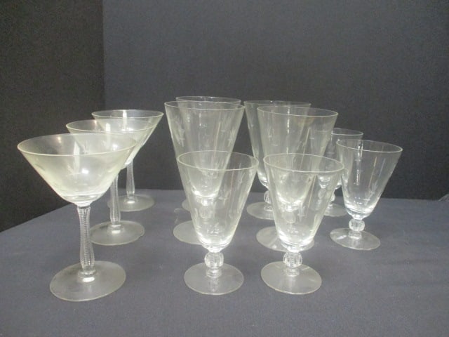 Lady Hilton Pattern Tiffin? Crystal Stems: 4-6 1/2", 3-5 1/2",3-5"