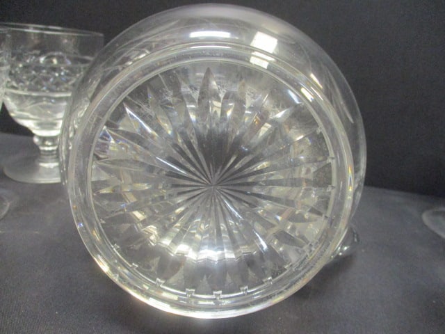 Stuart Crystal (England) Vtg. Pitcher & 7 Matching Stems - 6