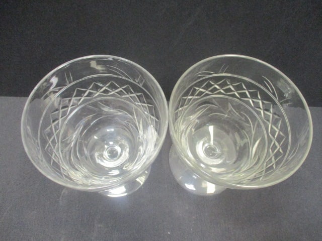 Stuart Crystal (England) Vtg. Pitcher & 7 Matching Stems - 8