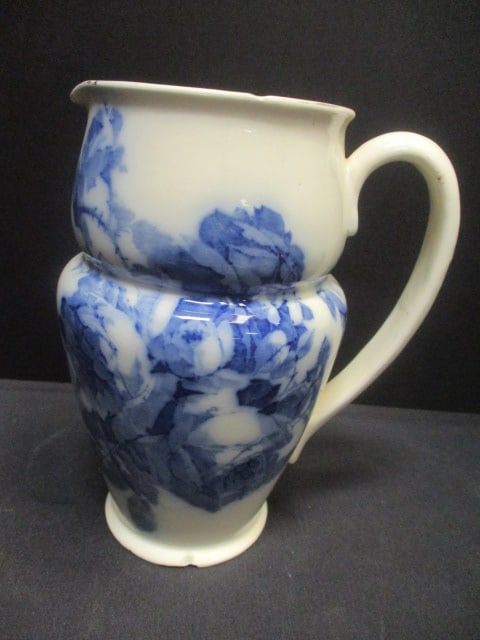 Doulton Flow Blue Pitcher (Gloire-De-Dijon): 8" (some chips) see pictures