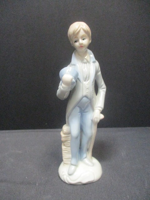 Lady Tennis Player (7") & Porcelain Boy & Girl Figurines (8") - 10