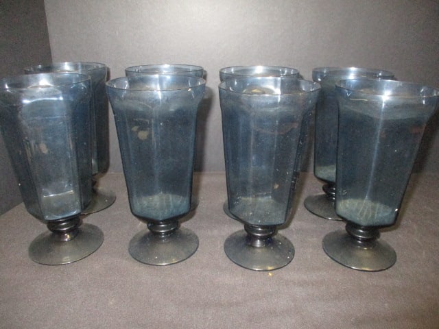 Lenox Blue Footed Glasses (Lot of 8): 6 3/4"