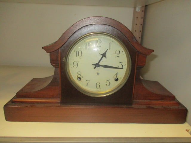 Seth Thomas Tambour Style Mantle Clock converted to Electric: 16 x 5 x 9