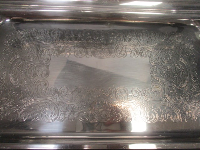 Folding Silverplate 3 Tier Tray w/engraving (11 x 14) & Tongs - 5