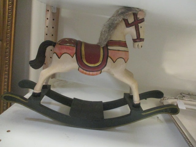 Wood Vtg. Decorative Rocking Horse: 17" L x 12" H
