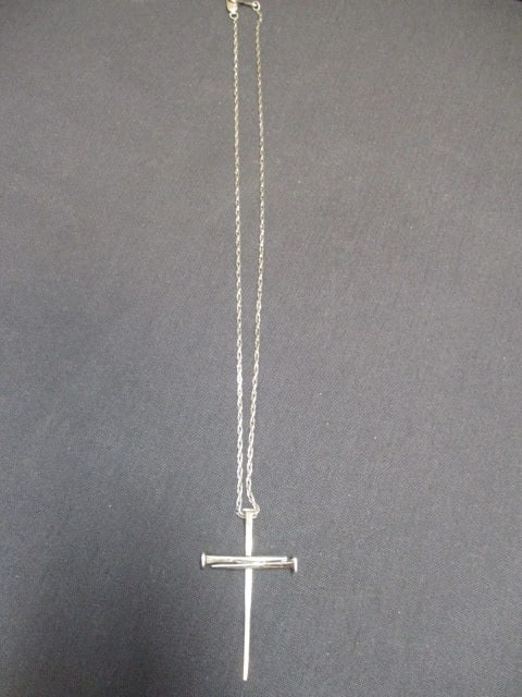 Sterling Silver Handcrafted 3 Nail Cross Pendant Necklace: Necklace is 18". 0.31 OZT