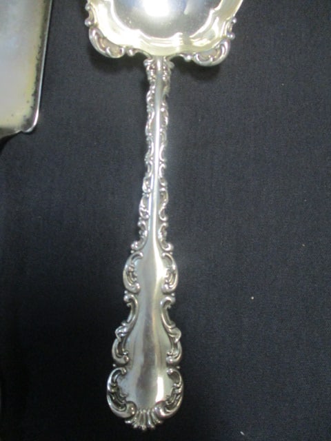 Sterling Silver Butter Knife (S Monagram) & Sterling Spoon - 2