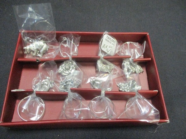 Arthur Court Pewter Wine Charms in Box: .