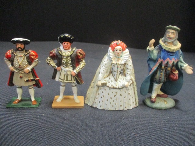 2 King Henry Metal Toy Soldiers (2"), Queen Elizabeth Figure (2 1/8"), (1 of 6)