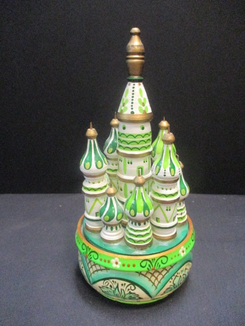 Wood Handpainted Russion Music Box (St. Basil's Cathredral): 8"
