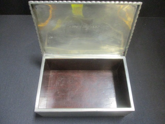 Silverplate Trinket Box w/Decorative Beaded Edge - 3