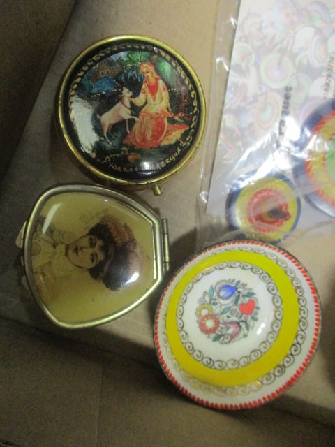 Porcelain Trinket Boxes Grouping, Stone Trinket Box, etc. - 2
