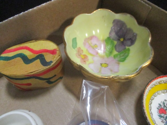 Porcelain Trinket Boxes Grouping, Stone Trinket Box, etc. - 3