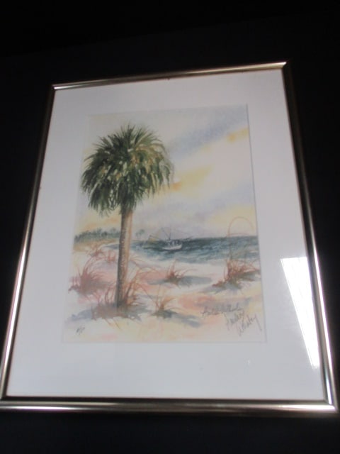 Signed/Framed/Matted Amelia Whaley Watercolor: 8 x 10