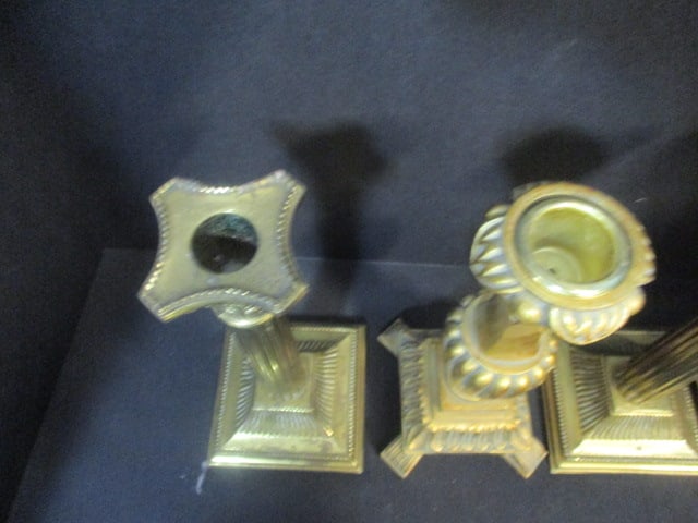 Brass & Hollywood Regency Style Candleholders (Lot of 5) - 4