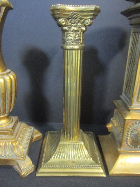 Brass & Hollywood Regency Style Candleholders (Lot of 5) - 5