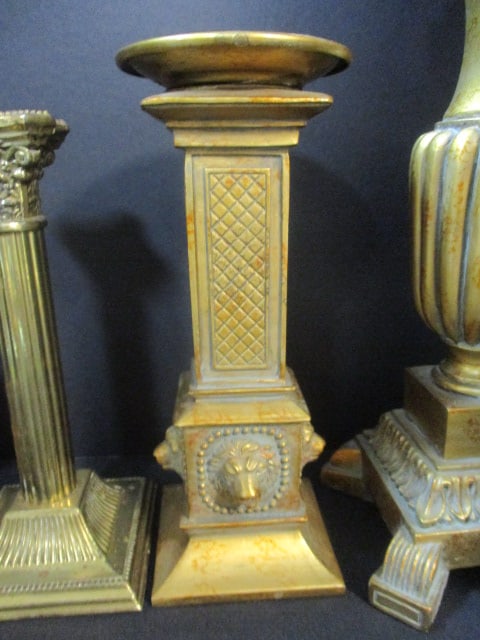 Brass & Hollywood Regency Style Candleholders (Lot of 5) - 6
