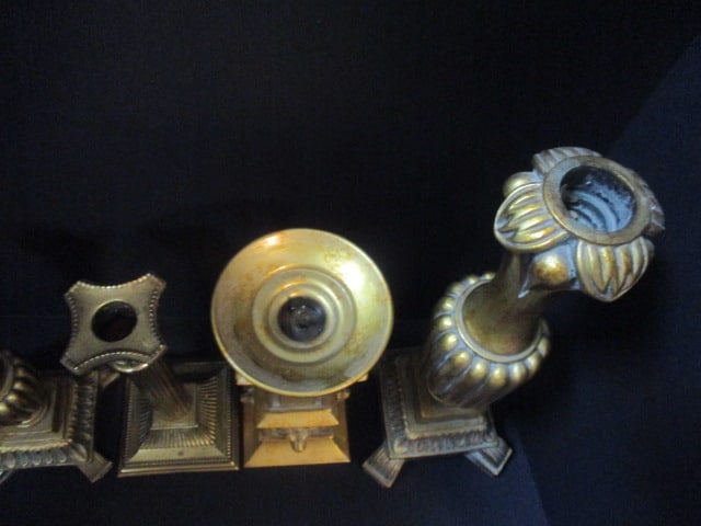 Brass & Hollywood Regency Style Candleholders (Lot of 5) - 8