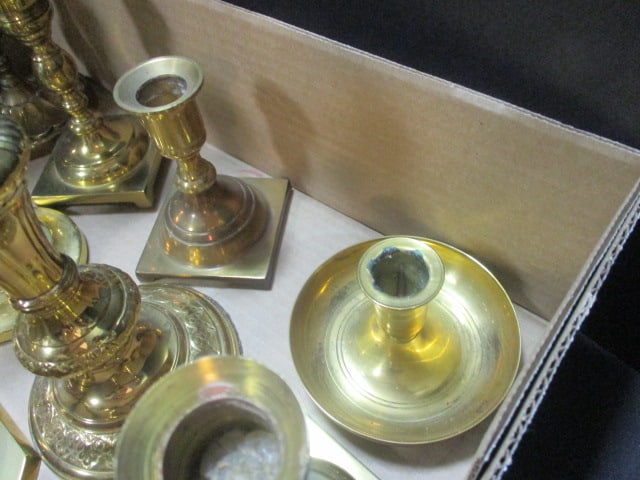 12 Brass Candleholders: .