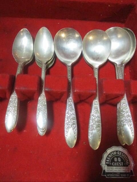 National Silver Co. Silverplate Flatware in Wood Case - 3
