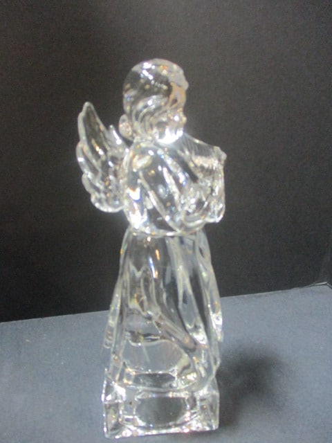 Mikasa Lead Crystal Angel (8"), Art Glass Dolphin (7"), & Glass Candy Pieces - 3