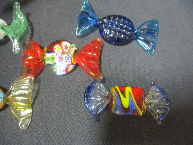 Mikasa Lead Crystal Angel (8"), Art Glass Dolphin (7"), & Glass Candy Pieces - 5