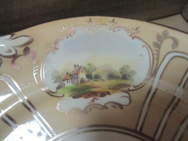 Landscape Scene Serving Plate (9"), Occupied Japan Cup/Saucer, & - 3