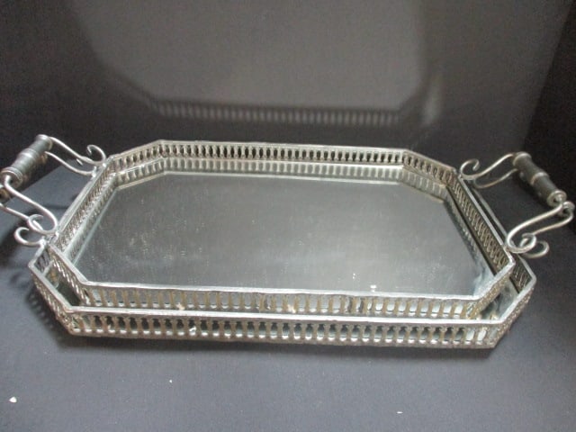 Mirrored Trays (Lot of 2): 16 x 11, 18 x 12