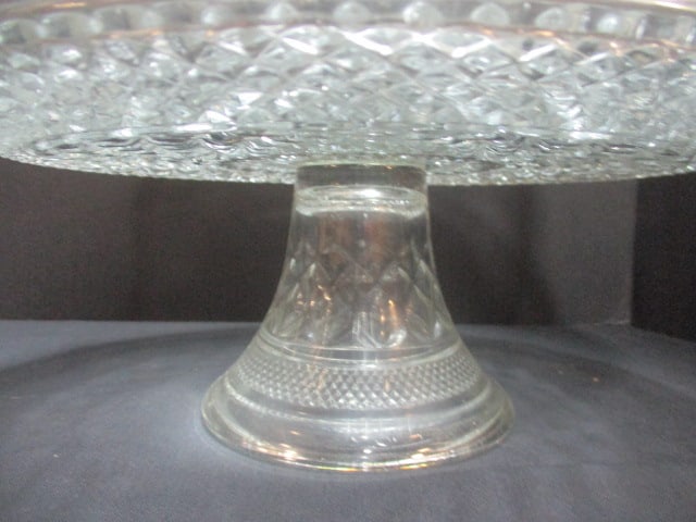 Pedestal Cake Plate w/Lid, Lead Crystal Pedestal Cake Plate, - 13