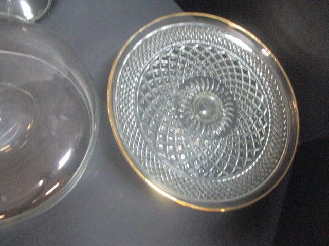 Pedestal Cake Plate w/Lid, Lead Crystal Pedestal Cake Plate, - 14