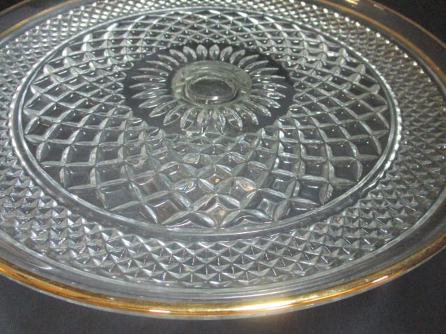 Pedestal Cake Plate w/Lid, Lead Crystal Pedestal Cake Plate, - 15