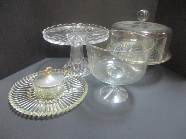 Pedestal Cake Plate w/Lid, Lead Crystal Pedestal Cake Plate, (1 of 15)