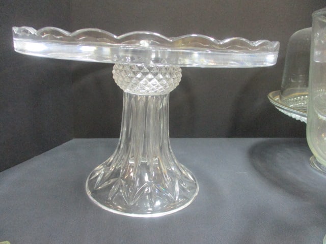 Pedestal Cake Plate w/Lid, Lead Crystal Pedestal Cake Plate, - 6