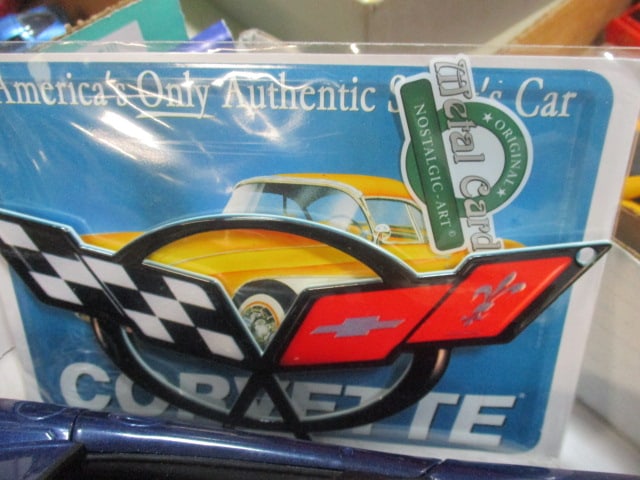 Diecast Corvette & Misc. Corvette Signs Grouping - 5