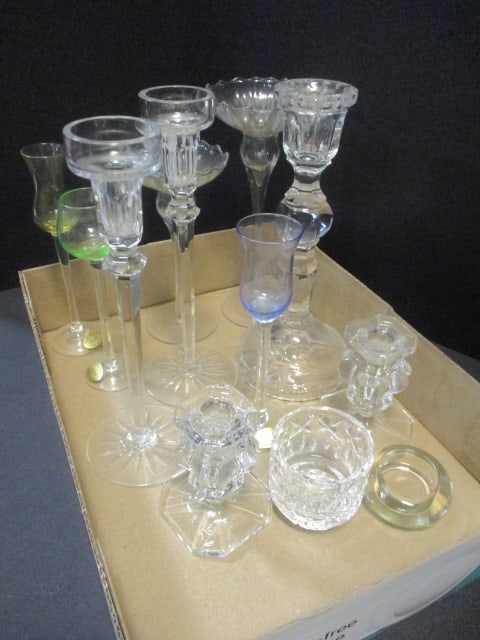 Crystal Candlesticks Grouping: see pictures