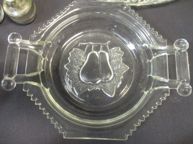 Large Glass Platter & Misc. Cut Glass Kitchen Items - 8