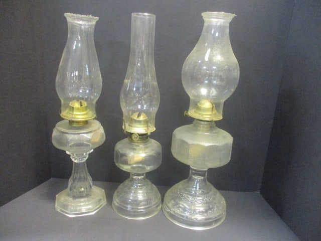 3 Vtg. Kerosene Lamps: .