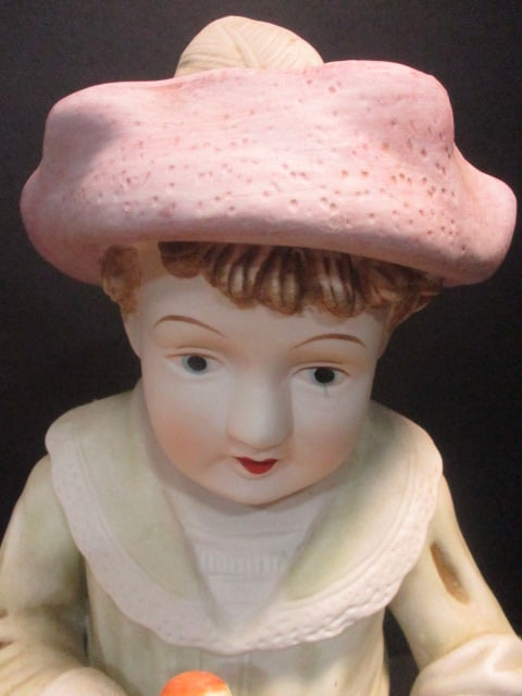 Bisque Porcelain Piano Baby Boy & Girl Figurines - 2