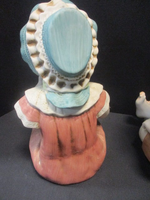 Bisque Porcelain Piano Baby Boy & Girl Figurines - 7