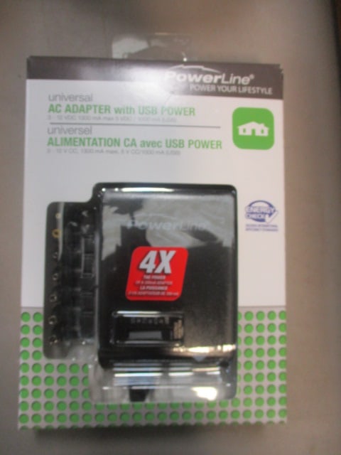 Powerline Universal AC Adapter w/USB Power in Box (1 of 6)